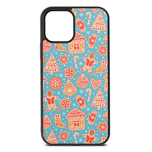 Christmas Gingerbread Sky Saffiano Leather iPhone 12 Case