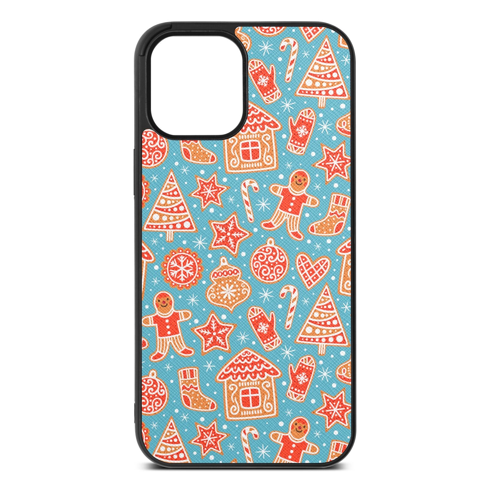 Christmas Gingerbread Sky Saffiano Leather iPhone 12 Pro Max Case