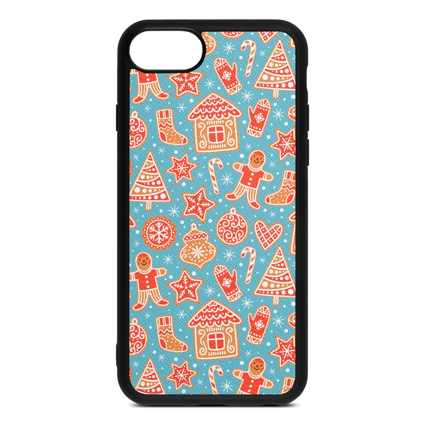 Christmas Gingerbread Sky Saffiano Leather iPhone 8 Case