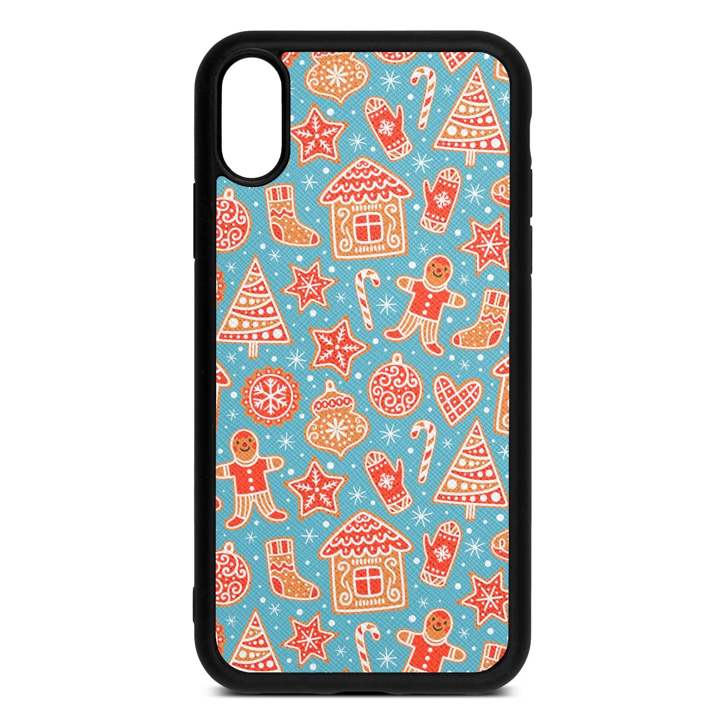 Christmas Gingerbread Sky Saffiano Leather iPhone Xr Case