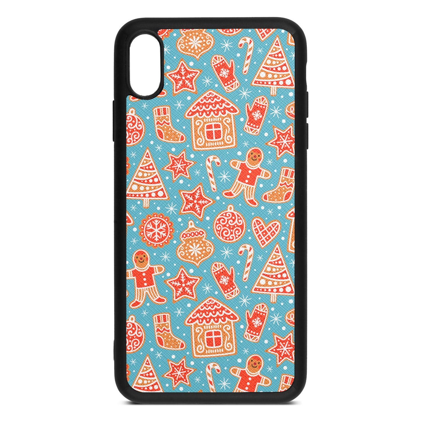 Christmas Gingerbread Sky Saffiano Leather iPhone Xs Max Case