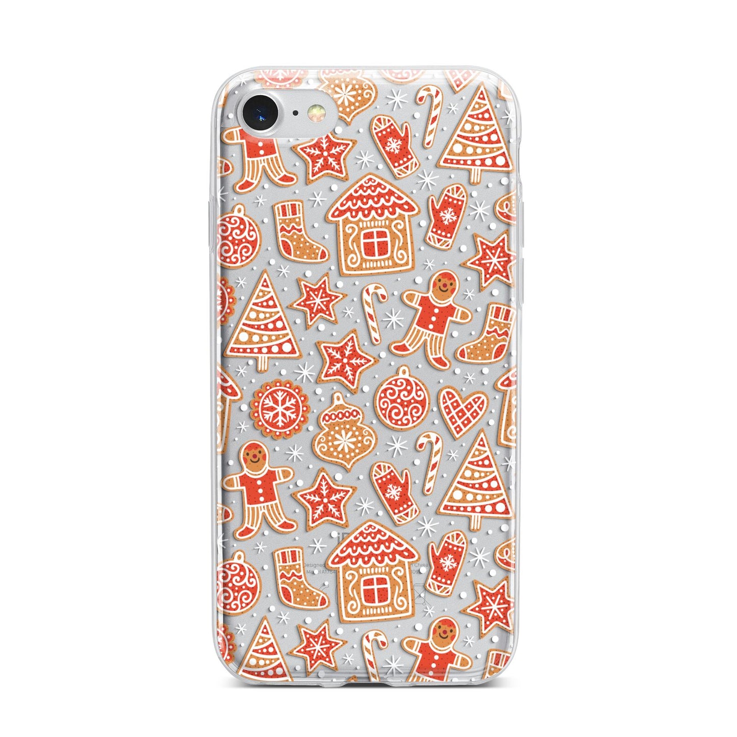 Christmas Gingerbread iPhone 7 Bumper Case on Silver iPhone