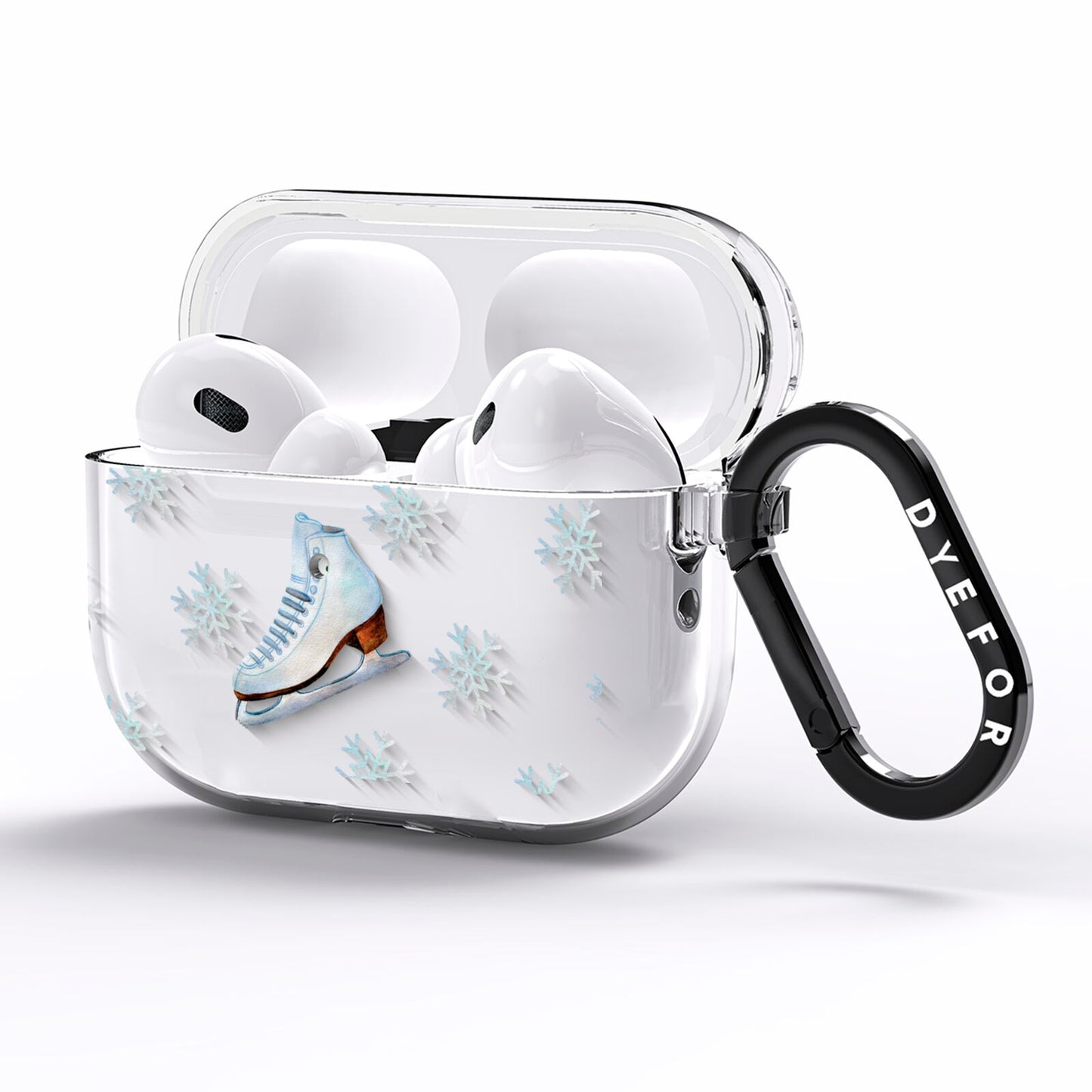 Christmas Ice Skates AirPods Pro Clear Case Side Image