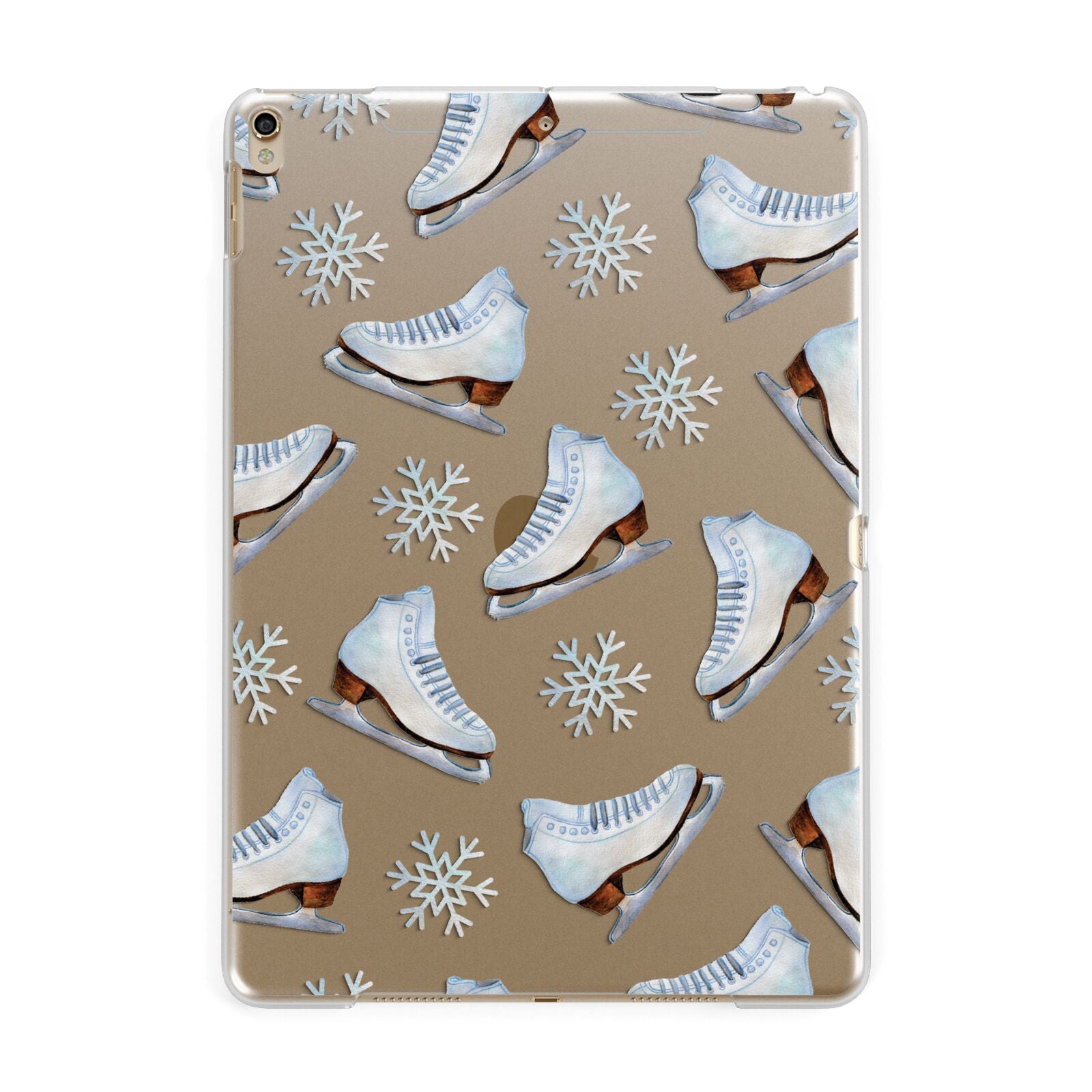 Christmas Ice Skates Apple iPad Gold Case