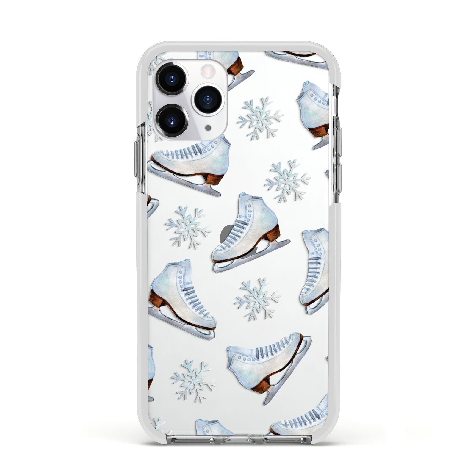 Christmas Ice Skates Apple iPhone 11 Pro in Silver with White Impact Case