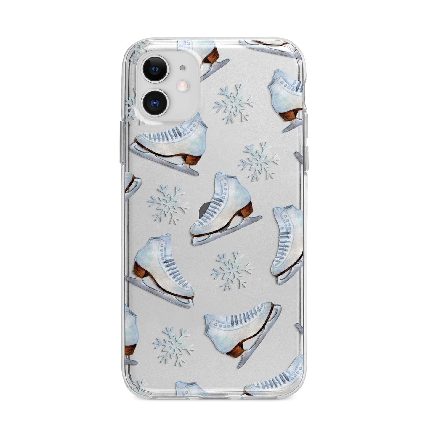 Christmas Ice Skates Apple iPhone 11 in White with Bumper Case