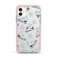 Christmas Ice Skates Apple iPhone 11 in White with Pink Impact Case