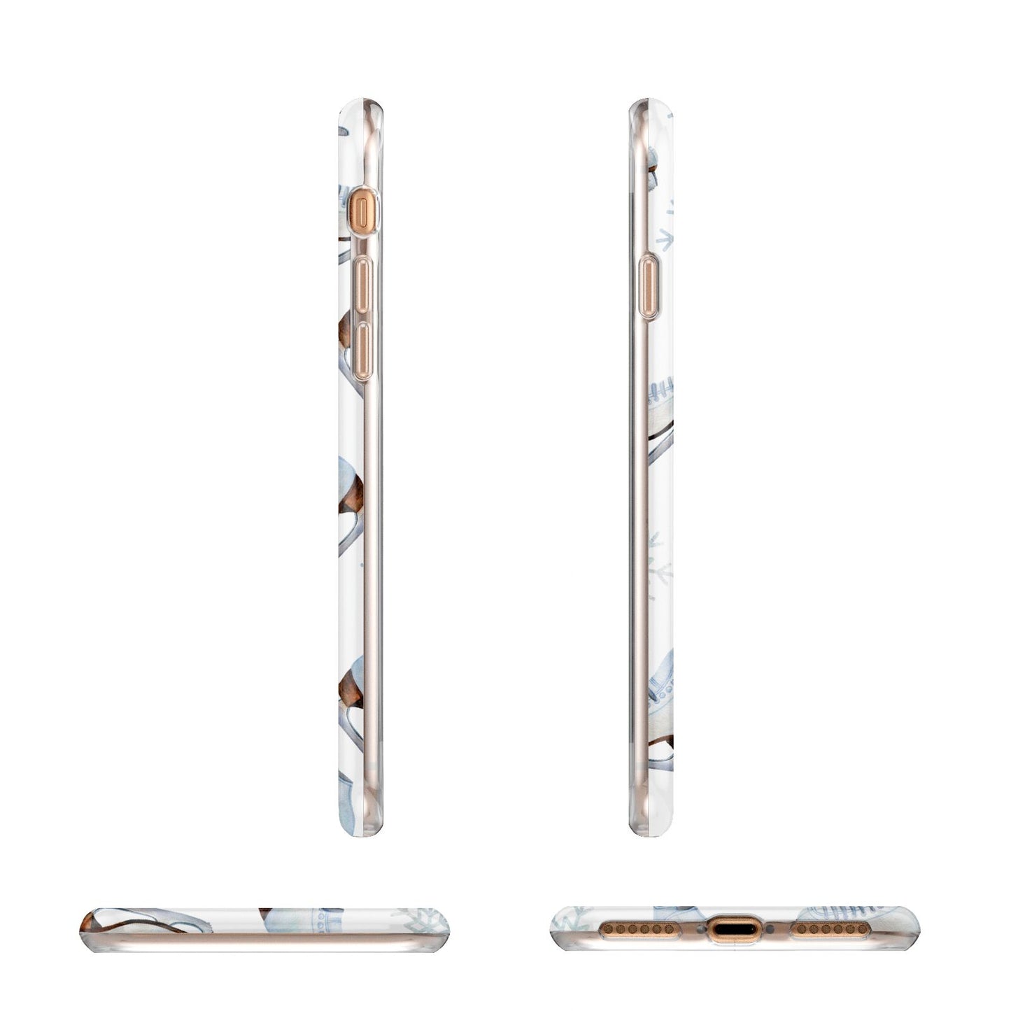 Christmas Ice Skates Apple iPhone 7 8 3D Wrap Tough Case Alternative Image Angles