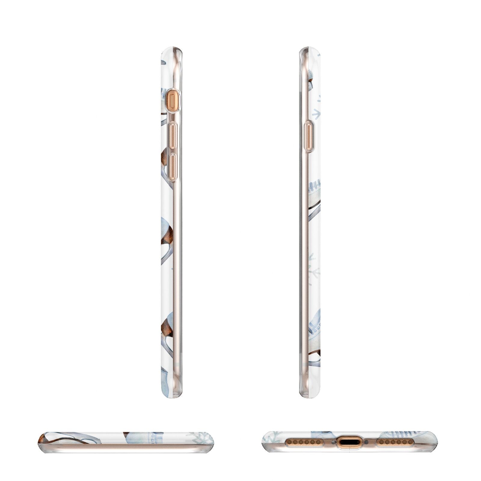 Christmas Ice Skates Apple iPhone 7 8 3D Wrap Tough Case Alternative Image Angles