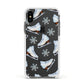 Christmas Ice Skates Apple iPhone Xs Impact Case White Edge on Black Phone
