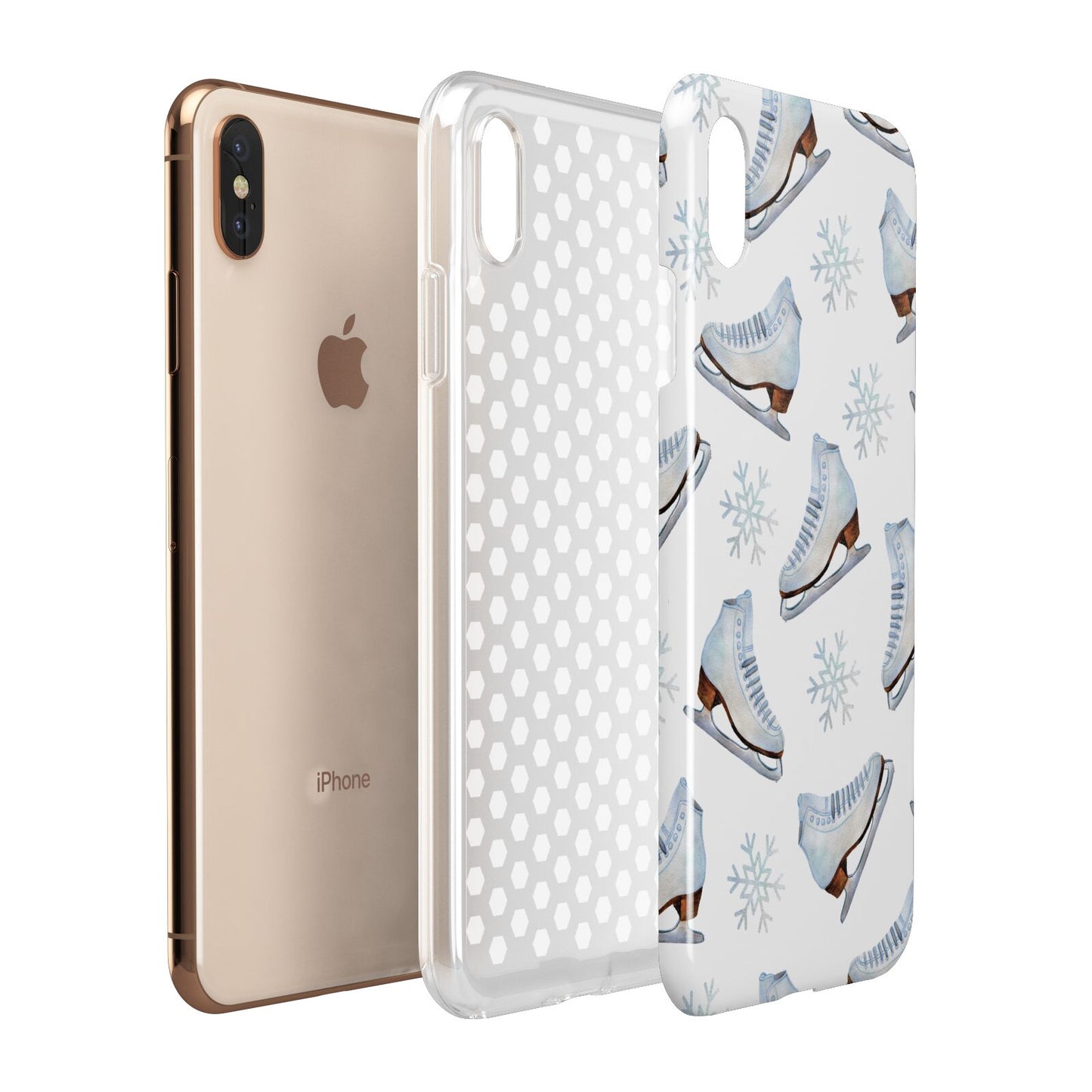 Christmas Ice Skates Apple iPhone Xs Max 3D Tough Case Expanded View