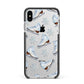 Christmas Ice Skates Apple iPhone Xs Max Impact Case Black Edge on Silver Phone