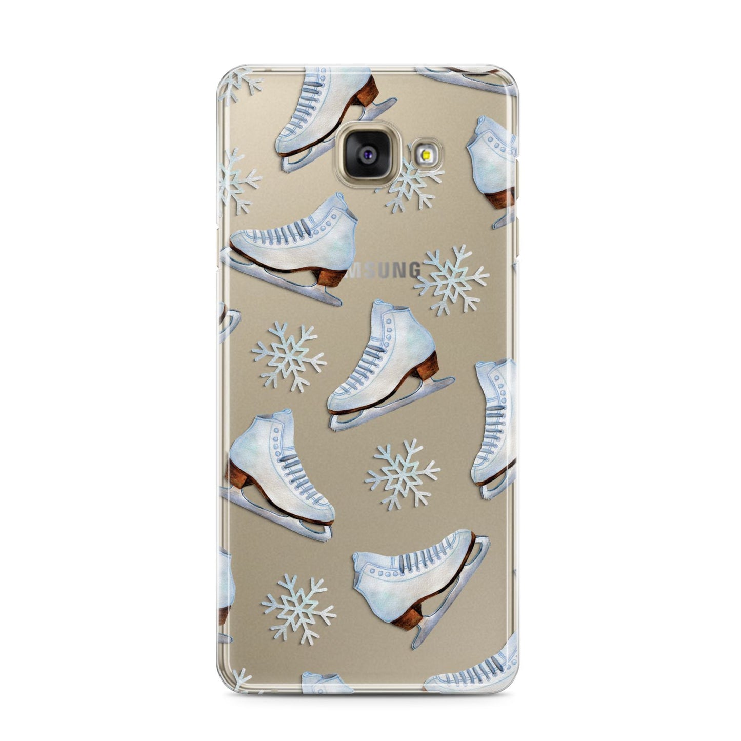 Christmas Ice Skates Samsung Galaxy A3 2016 Case on gold phone