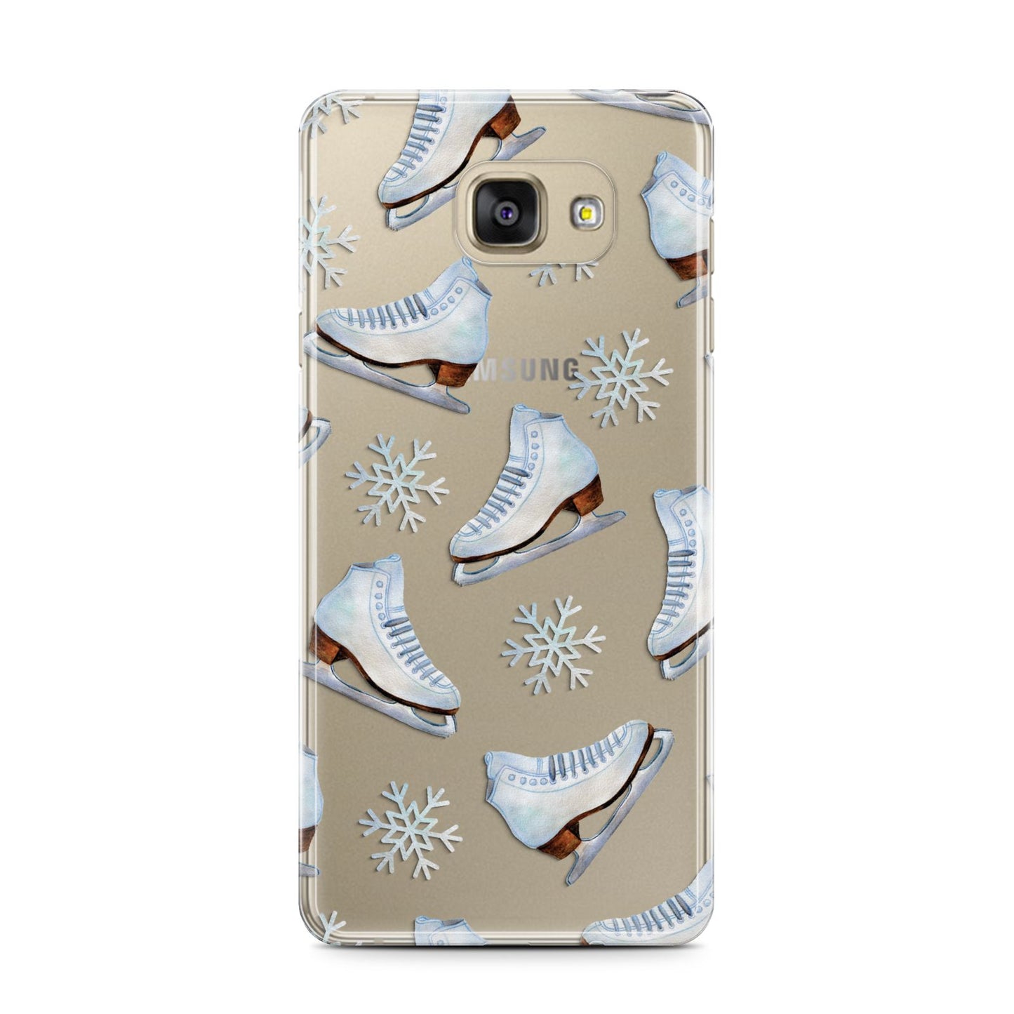 Christmas Ice Skates Samsung Galaxy A7 2016 Case on gold phone