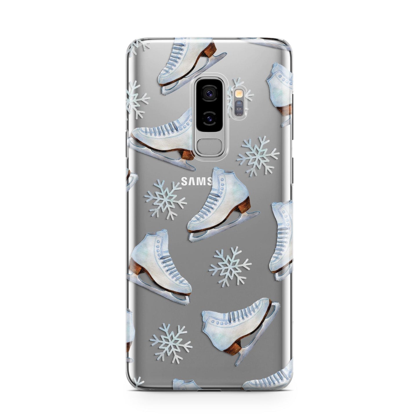 Christmas Ice Skates Samsung Galaxy S9 Plus Case on Silver phone
