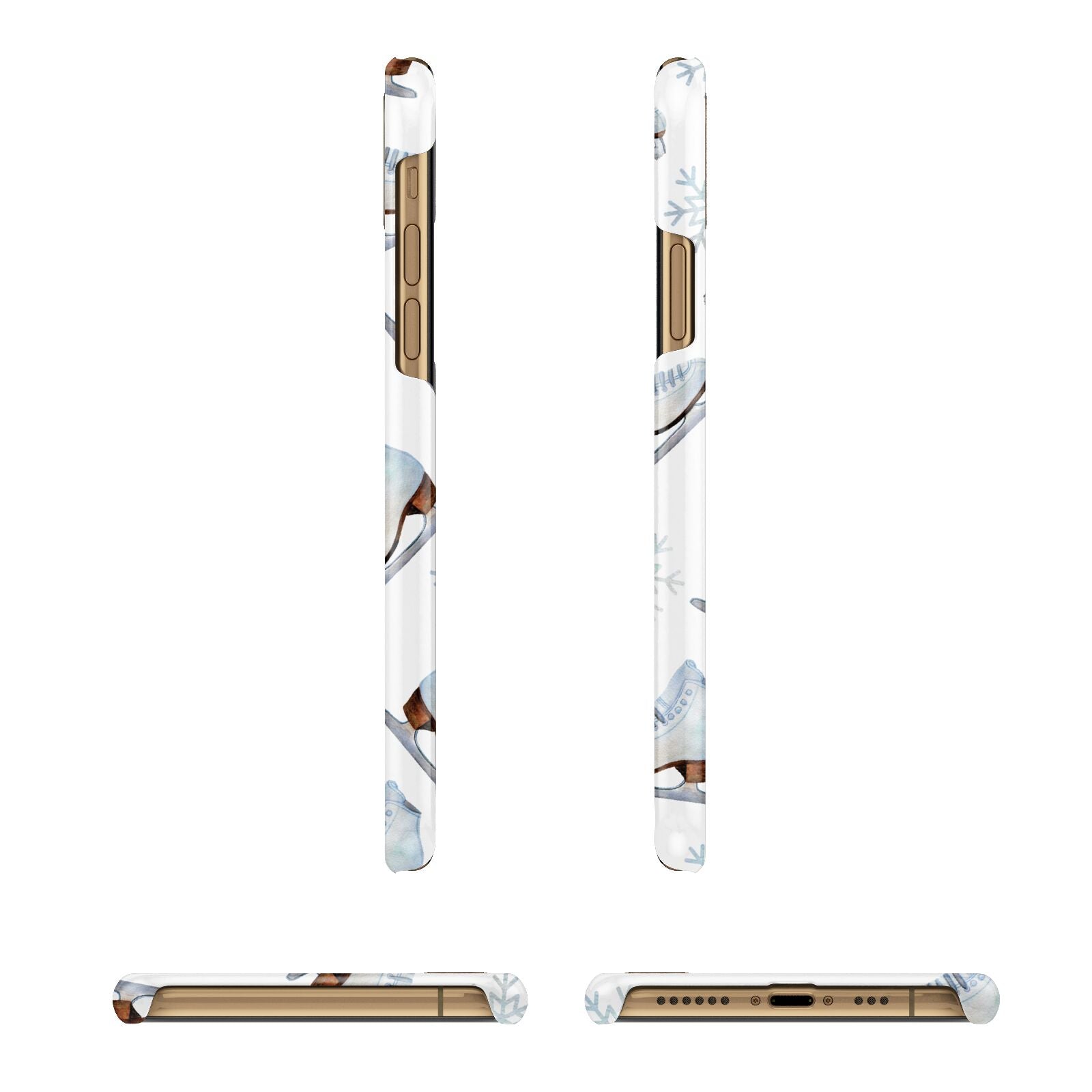 Christmas Ice Skates iPhone 11 3D Snap Case Angle Images