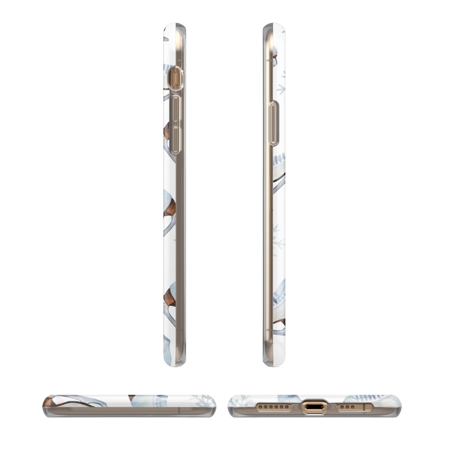 Christmas Ice Skates iPhone 11 3D Tough Case Angle Images