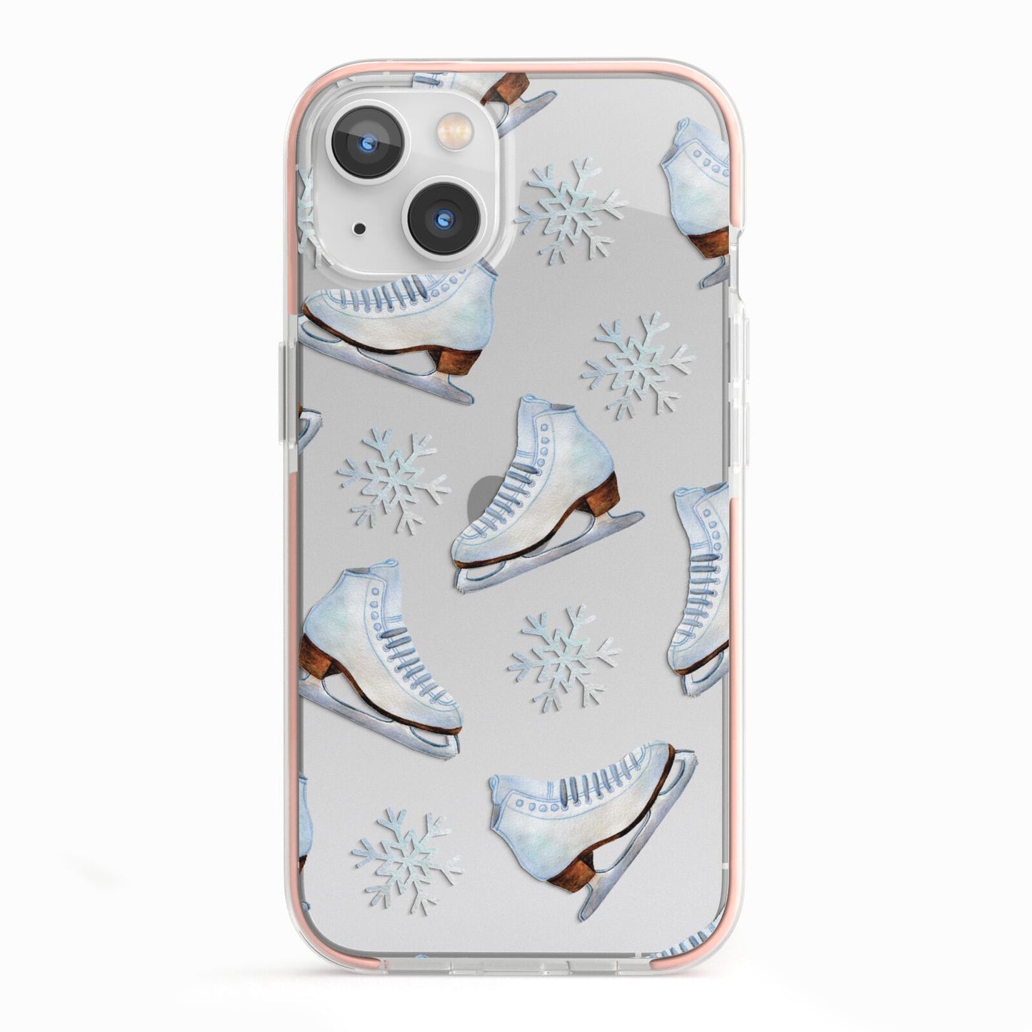 Christmas Ice Skates iPhone 13 TPU Impact Case with Pink Edges