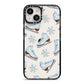Christmas Ice Skates iPhone 14 Black Impact Case on Silver phone