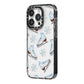 Christmas Ice Skates iPhone 14 Pro Black Impact Case Side Angle on Silver phone