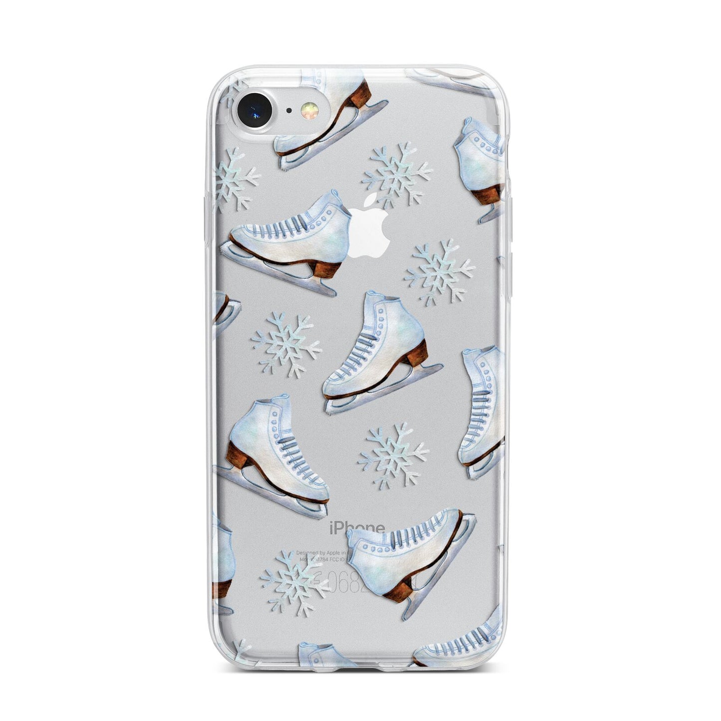 Christmas Ice Skates iPhone 7 Bumper Case on Silver iPhone