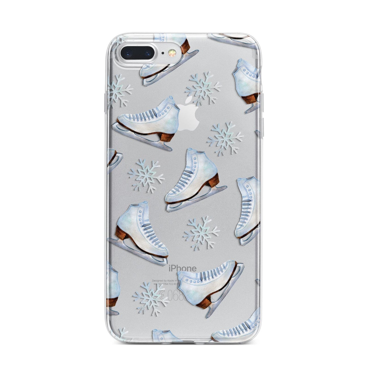Christmas Ice Skates iPhone 7 Plus Bumper Case on Silver iPhone