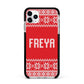 Christmas Jumper Apple iPhone 11 Pro Max in Silver with Black Impact Case