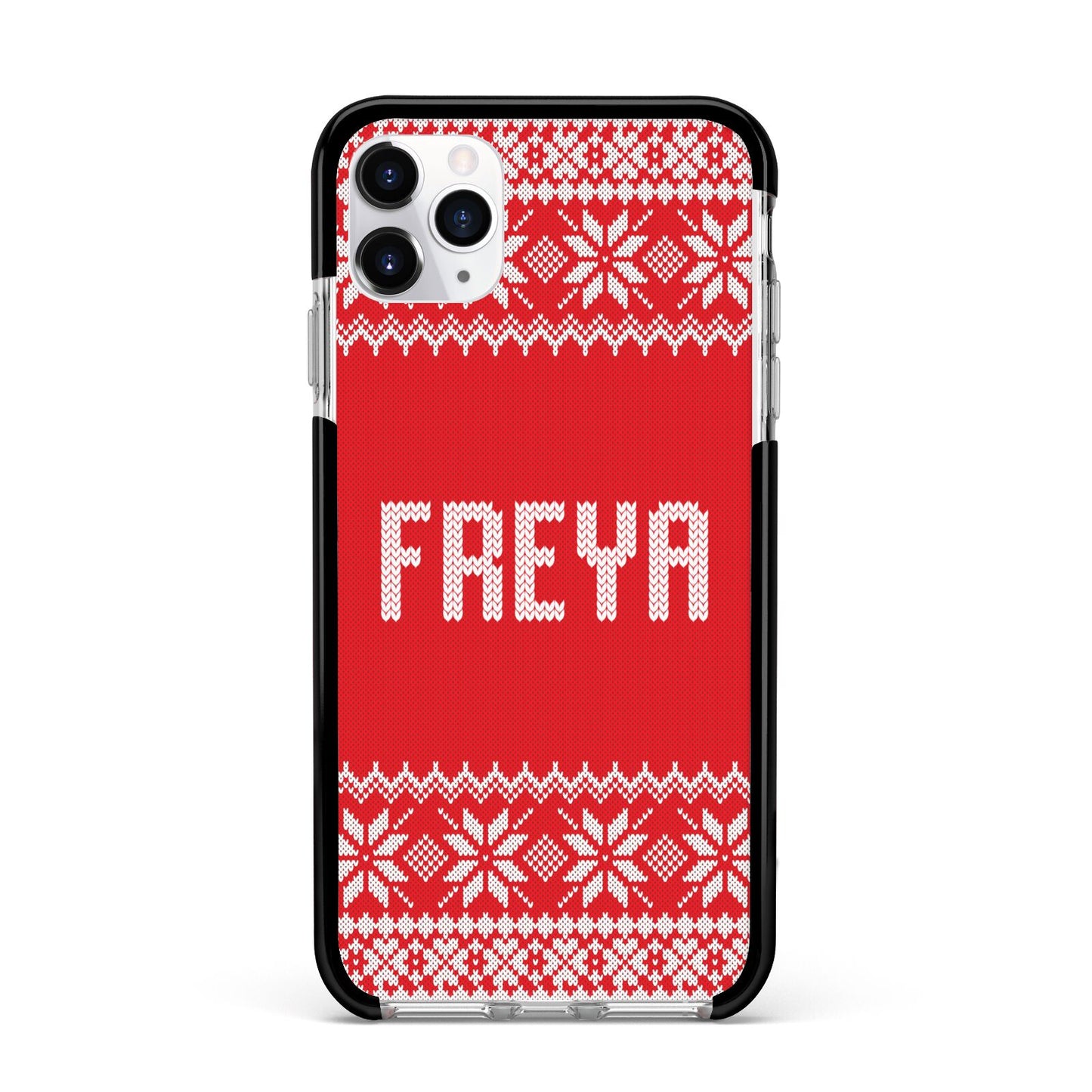 Christmas Jumper Apple iPhone 11 Pro Max in Silver with Black Impact Case
