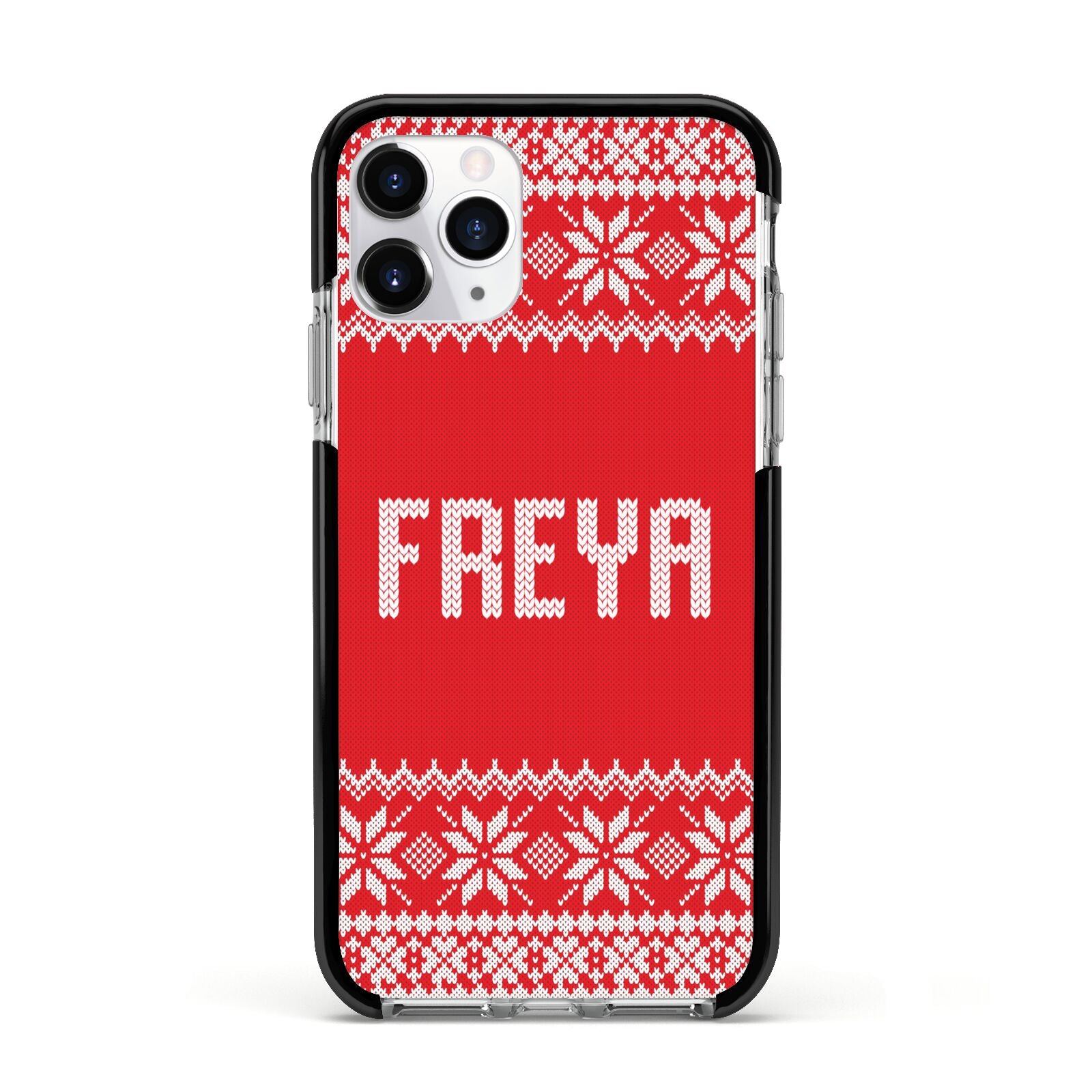 Christmas Jumper Apple iPhone 11 Pro in Silver with Black Impact Case