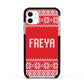 Christmas Jumper Apple iPhone 11 in White with Black Impact Case