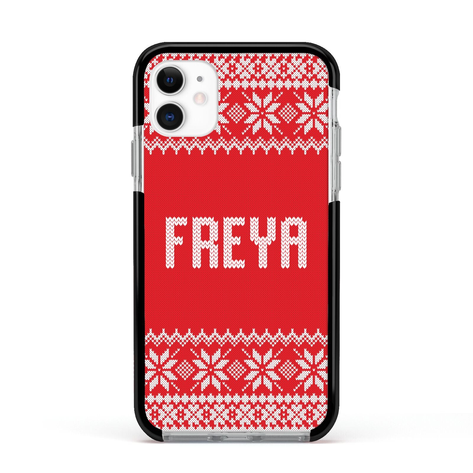Christmas Jumper Apple iPhone 11 in White with Black Impact Case