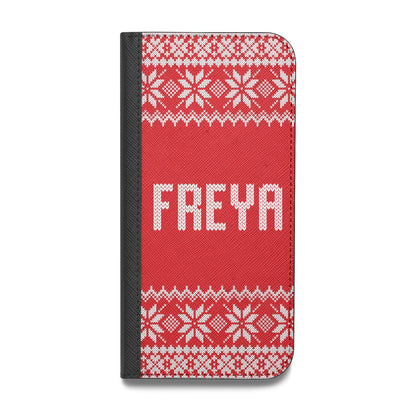 Christmas Jumper Vegan Leather Flip Samsung Case