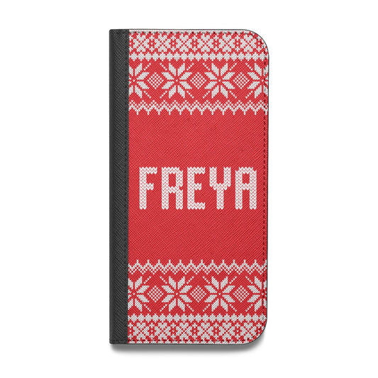 Christmas Jumper Vegan Leather Flip Samsung Case