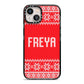 Christmas Jumper iPhone 13 Black Impact Case on Silver phone