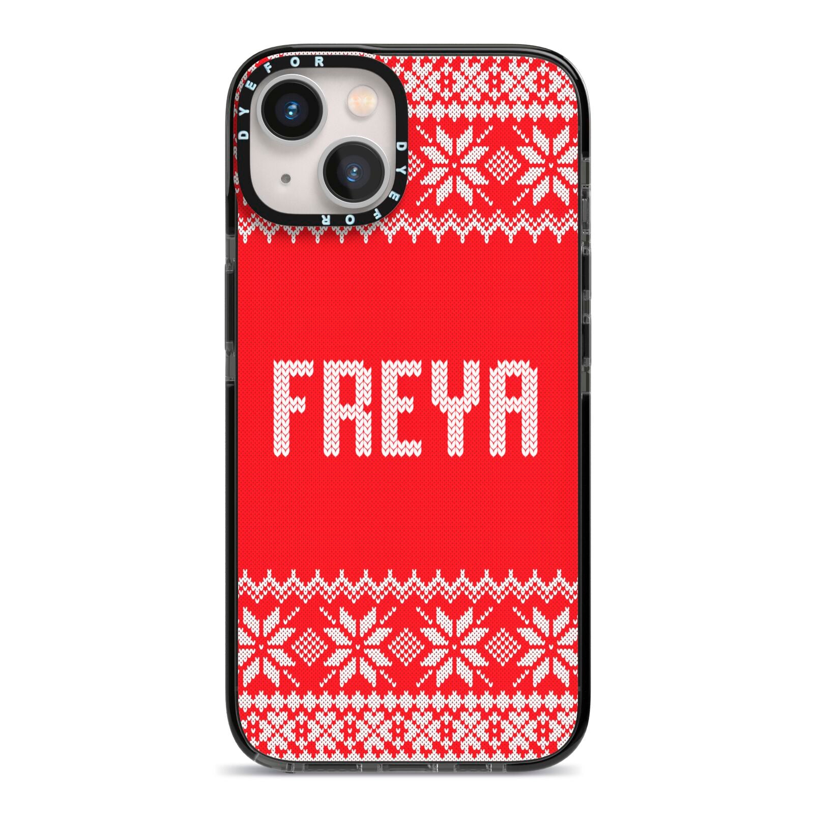 Christmas Jumper iPhone 13 Black Impact Case on Silver phone