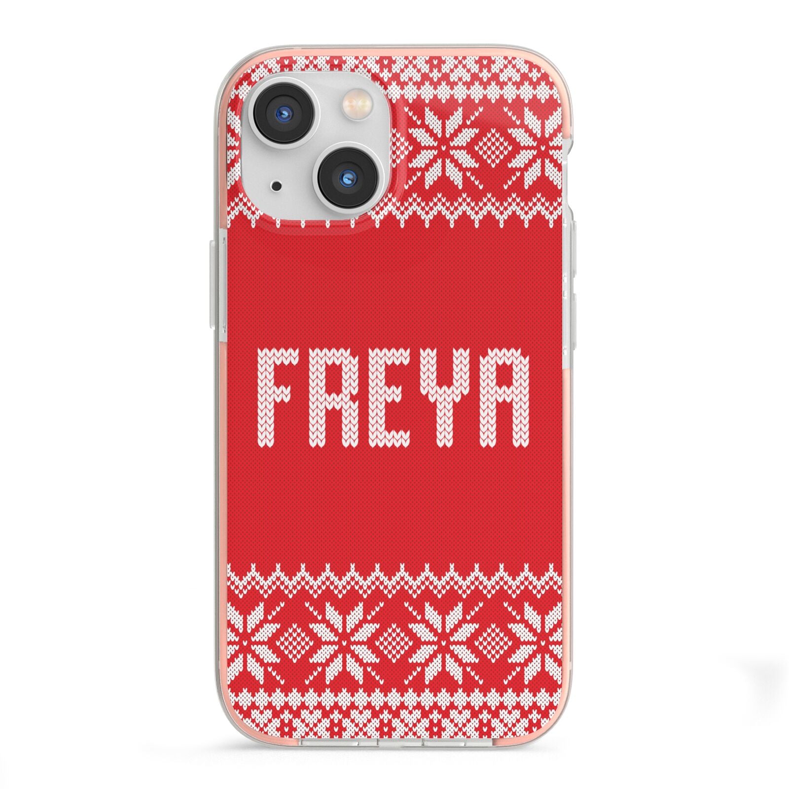 Christmas Jumper iPhone 13 Mini TPU Impact Case with Pink Edges