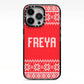 Christmas Jumper iPhone 13 Pro Black Impact Case on Silver phone