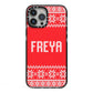 Christmas Jumper iPhone 13 Pro Max Black Impact Case on Silver phone
