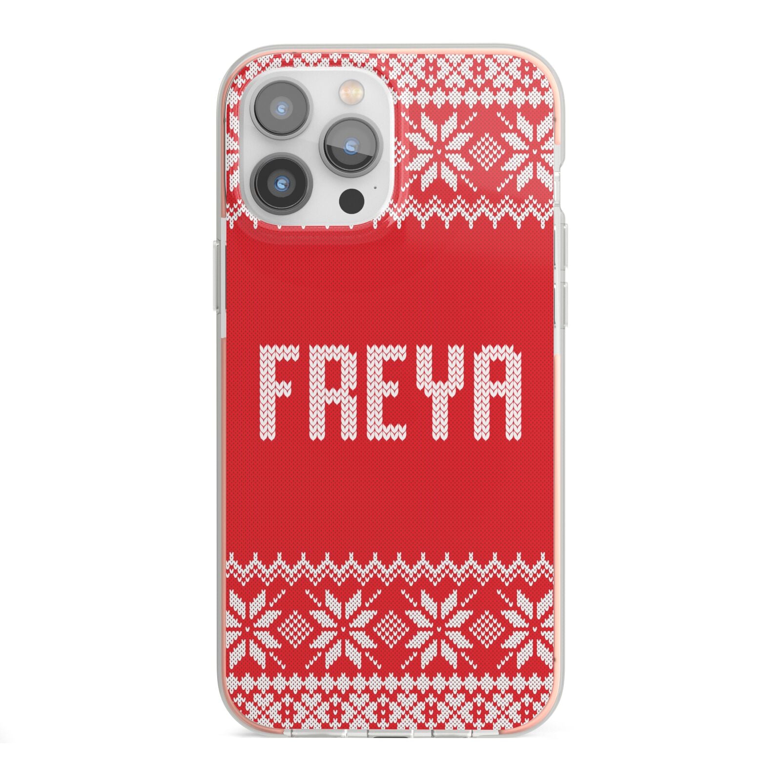 Christmas Jumper iPhone 13 Pro Max TPU Impact Case with Pink Edges