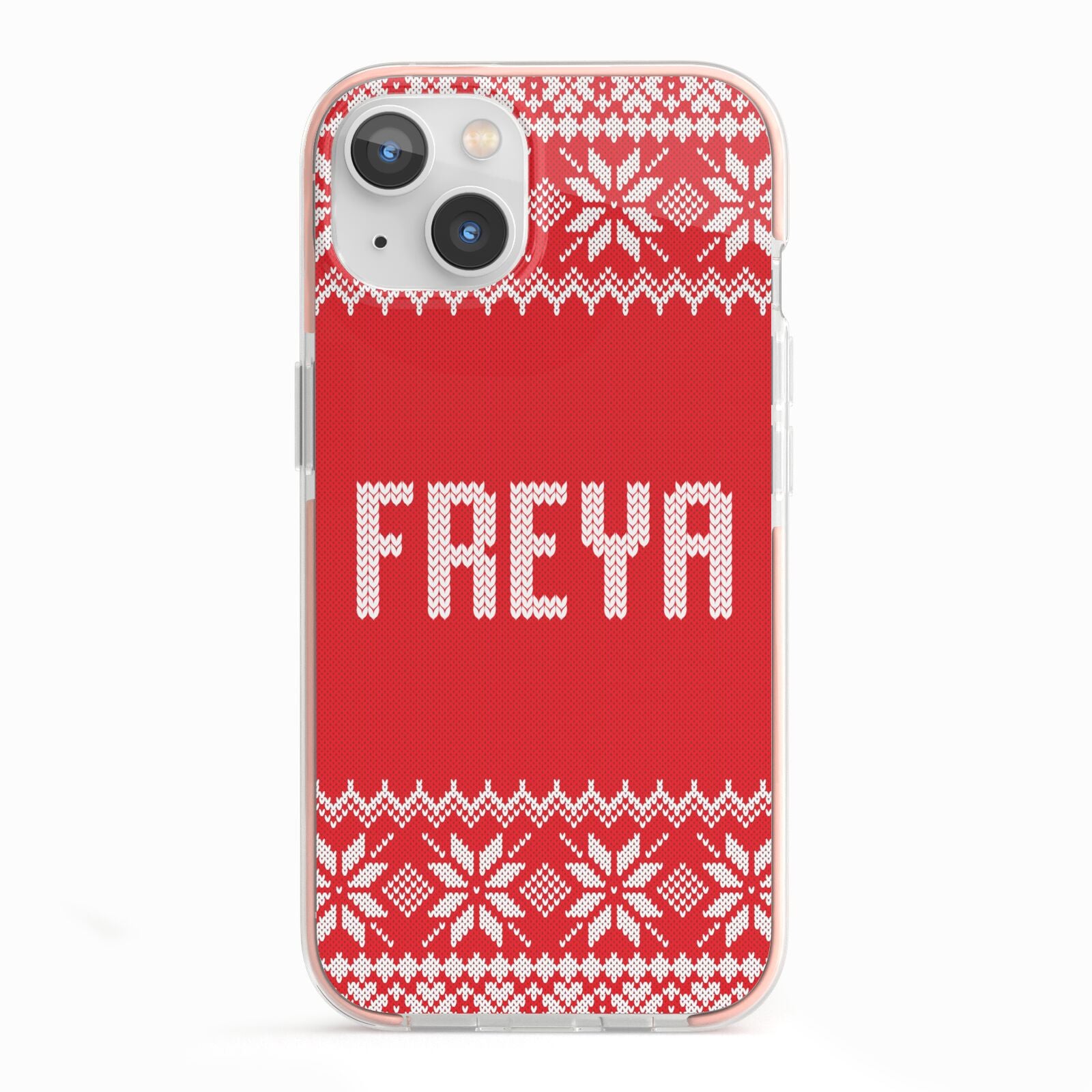 Christmas Jumper iPhone 13 TPU Impact Case with Pink Edges