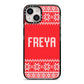 Christmas Jumper iPhone 14 Black Impact Case on Silver phone