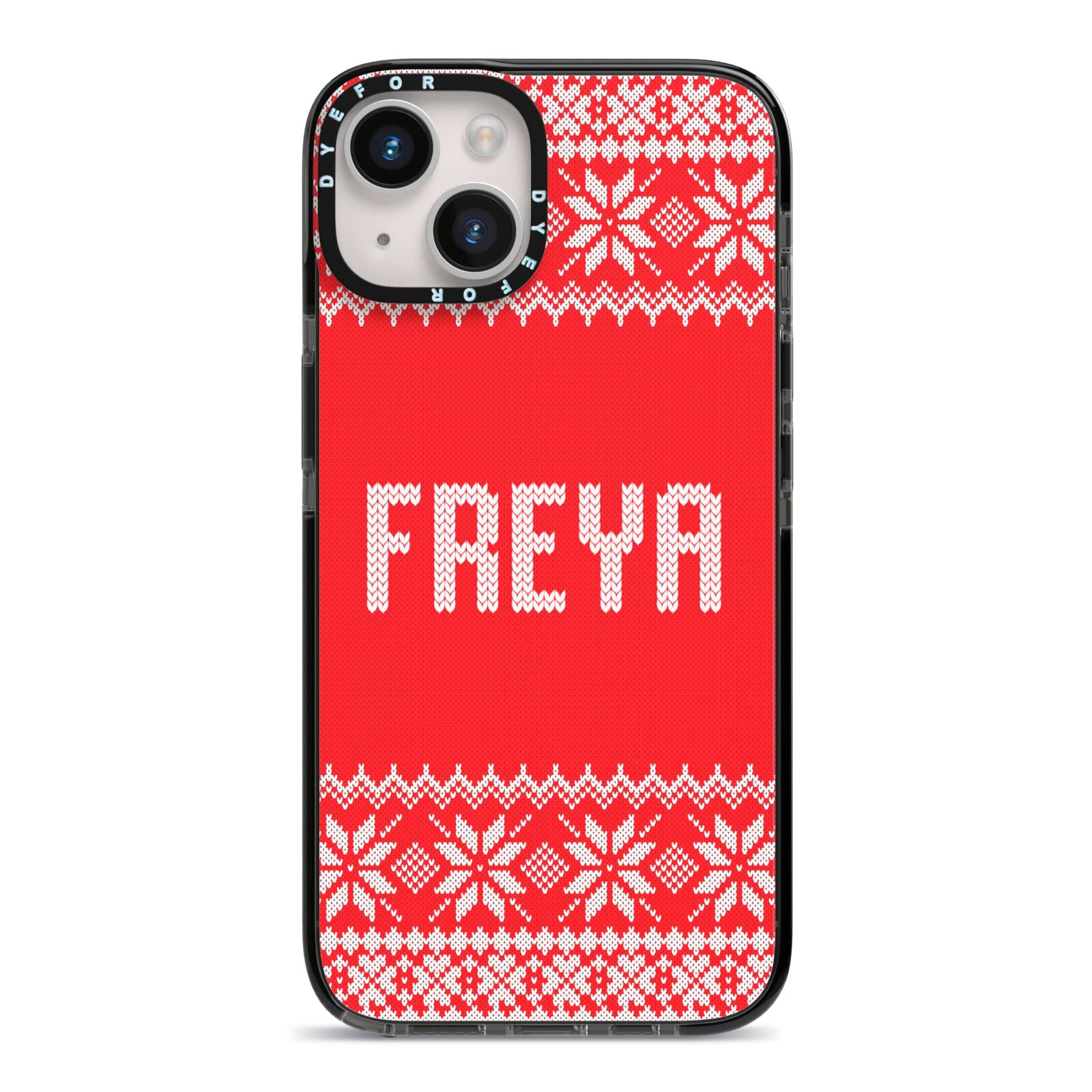 Christmas Jumper iPhone 14 Black Impact Case on Silver phone