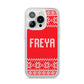 Christmas Jumper iPhone 14 Pro Clear Tough Case Silver