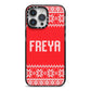 Christmas Jumper iPhone 14 Pro Max Black Impact Case on Silver phone