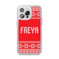 Christmas Jumper iPhone 14 Pro Max Clear Tough Case Silver