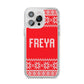Christmas Jumper iPhone 14 Pro Max Clear Tough Case Silver