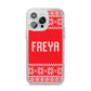 Christmas Jumper iPhone 14 Pro Max Glitter Tough Case Silver