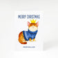 Christmas Kitten with Name A5 Greetings Card