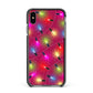 Christmas Lights Apple iPhone Xs Max Impact Case Black Edge on Black Phone