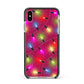 Christmas Lights Apple iPhone Xs Max Impact Case Black Edge on Gold Phone